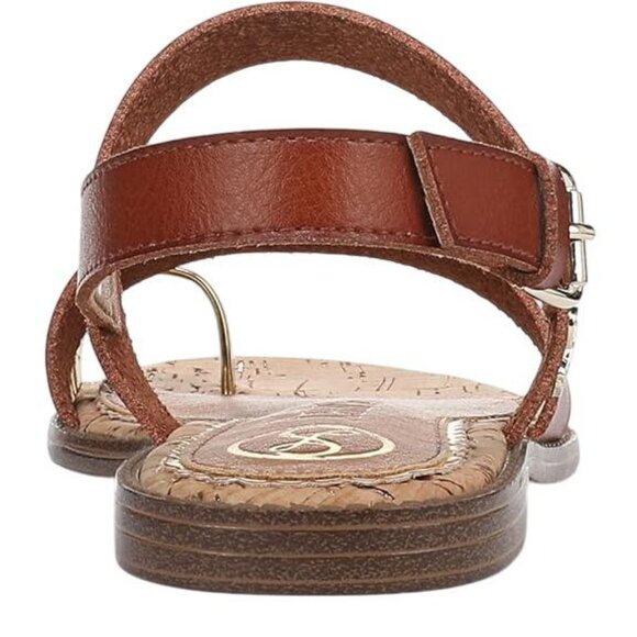 NWT Sam & Libby Womens Strappy Perris Flat Sandal J5247S1200 Amber Brown 6.5M - Picture 2 of 13